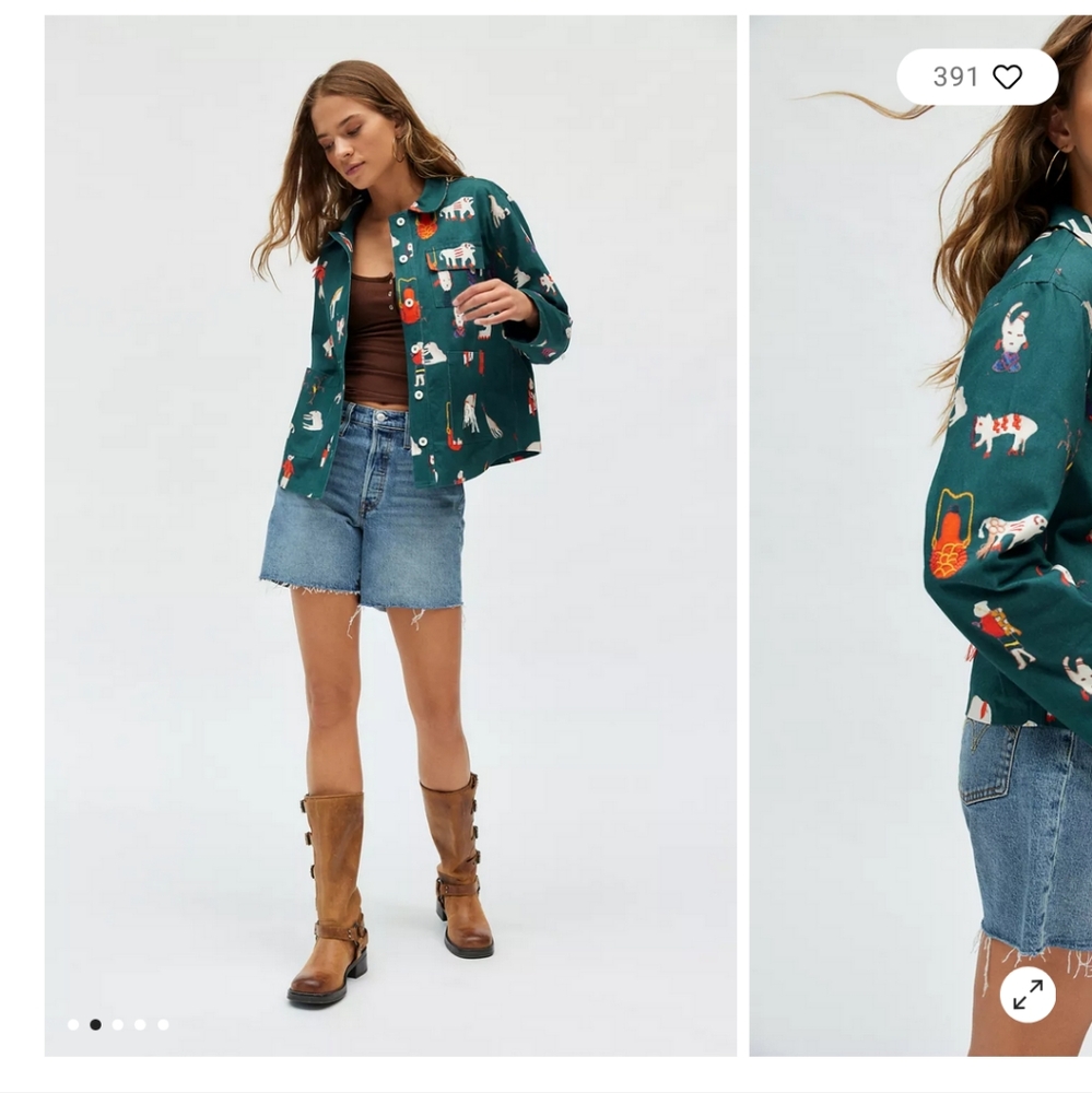 urban outfitters Kimchi Green Barn Blue Craft Chore Coat Jacket Sz Med